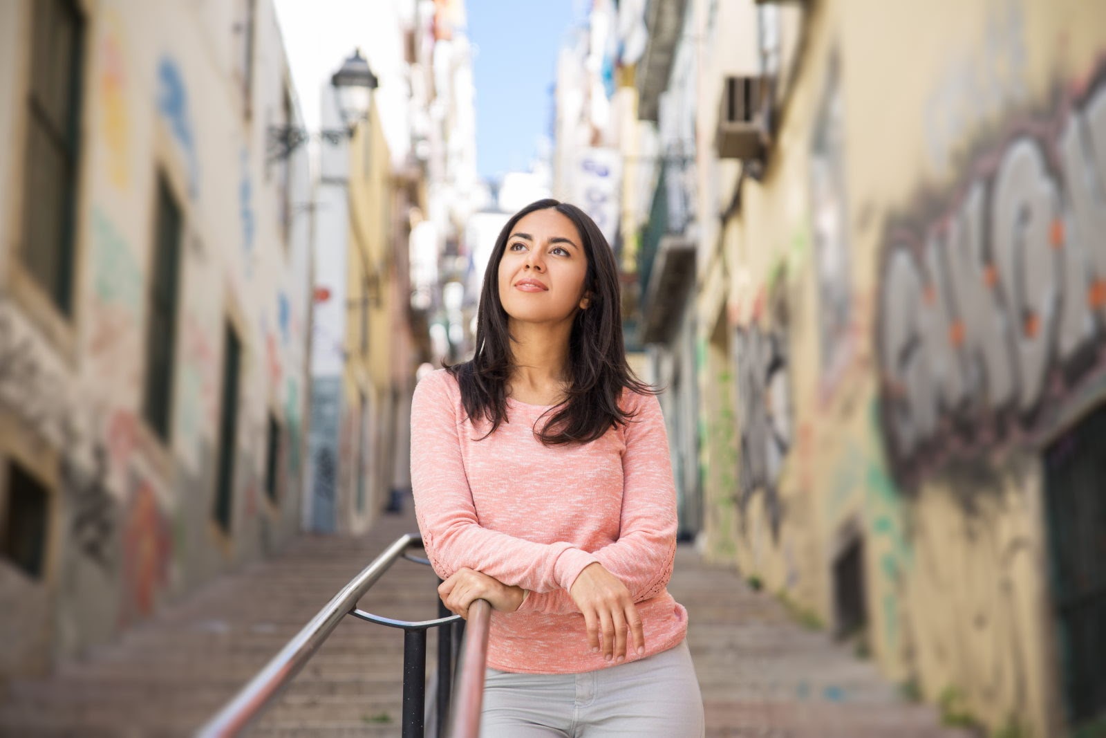 relaxed young latin woman